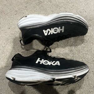Hoka Black and White Athletic Shoes